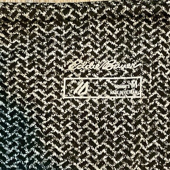 EDDIE BAUER Leggings Herringbone Black White Pants Activewear Size Medium - Picture 4 of 7